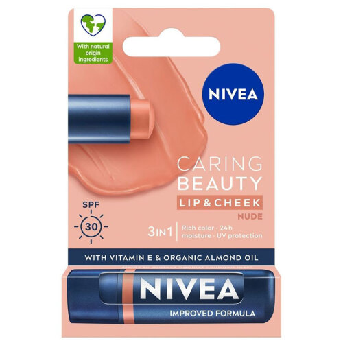 Nivea Caring Beauty Nude SPF30 Dudak Bakım Kremi 4.8 gr
