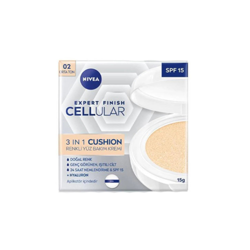 Nivea Expert Finish Cellular 3in1 Spf 15 Cushion Renkli Yüz Kremi 15 gr Orta Ton