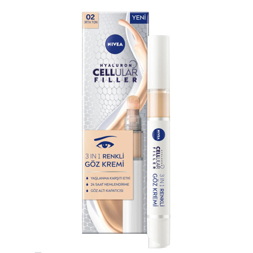 Nivea Hyaluron Cellular Filler 3in1 Renkli Göz Kremi Orta Ton 4 ml