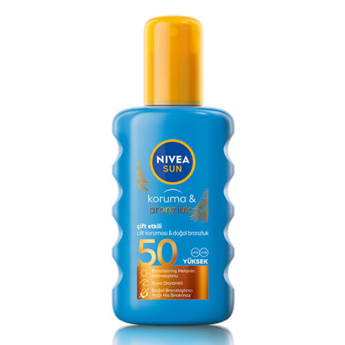 Nivea Sun SPF50 Çift Etkili Yüksek Koruma Ve Bronzluk Güneş Spreyi 200 ml