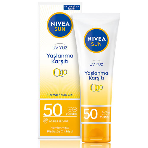 Nivea Sun SPF50 Q10 Yaşlanma ve Kırışıklık Karşıtı Nemlendirici Yüz Kremi 50 ml