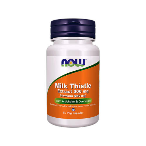 Now Milk Thistle Extract 300 mg Silymarin (240 mg) With Artichoke Dandelion 50 Kapsül