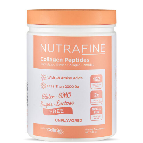 Nutrafine Bovine Collagen Doğal %100 Çifte Hidrolize Tip 1 ve Tip 3 İçeren Kolajen 300 gr - 30 Günlük