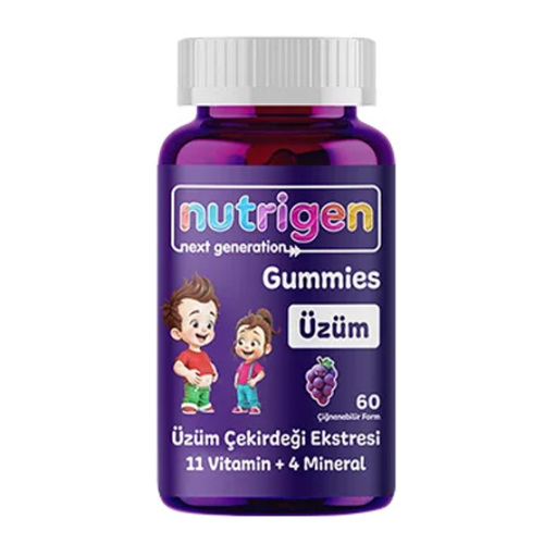 Nutrigen Gummies Üzüm Çekirdeği Ekstresi 11 Vitamin + Mineral 60 Çiğnenebilir Form