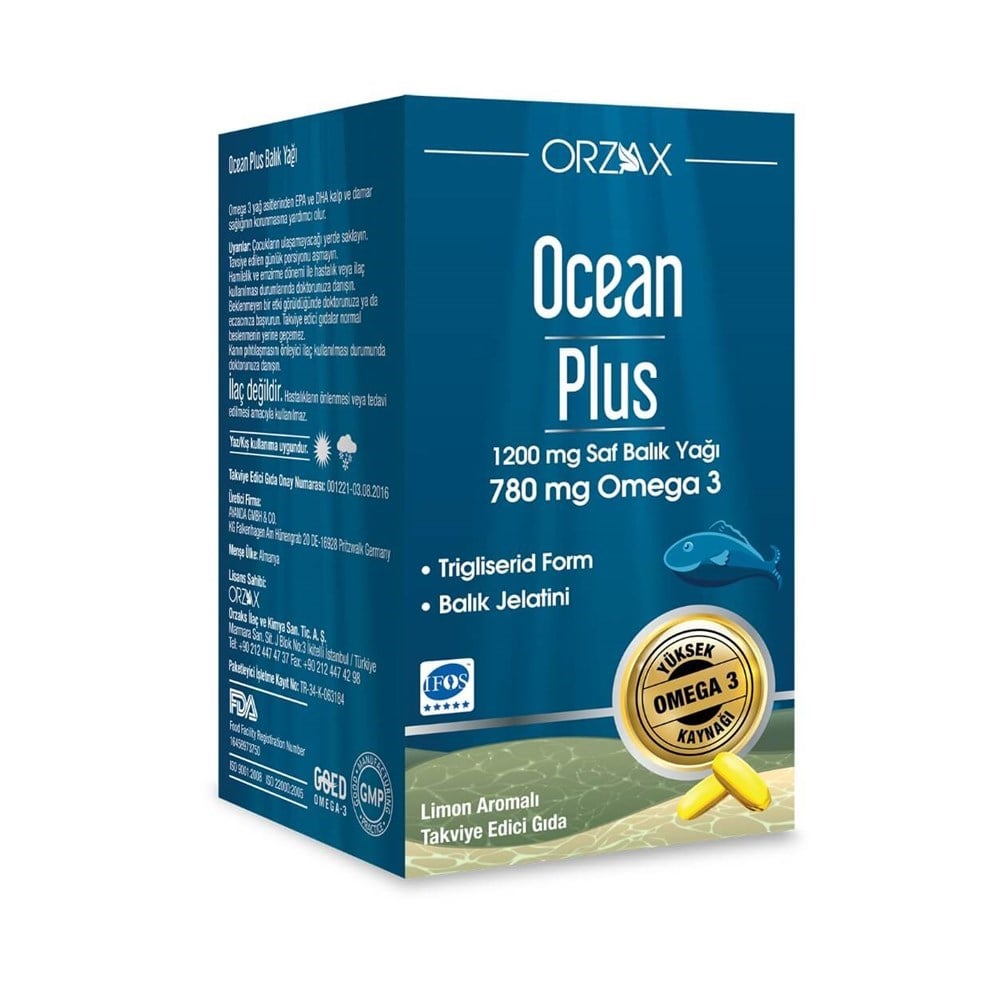 Ocean Plus 1200 mg reines Fischöl 50 Kapseln