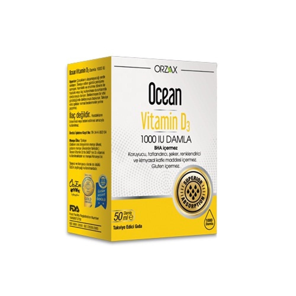 Ocean Vitamin D3 1000 IU 50 მლ წვეთები
