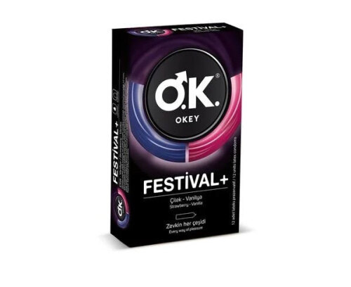 Okey Festival+ Prezervatif 12 Adet