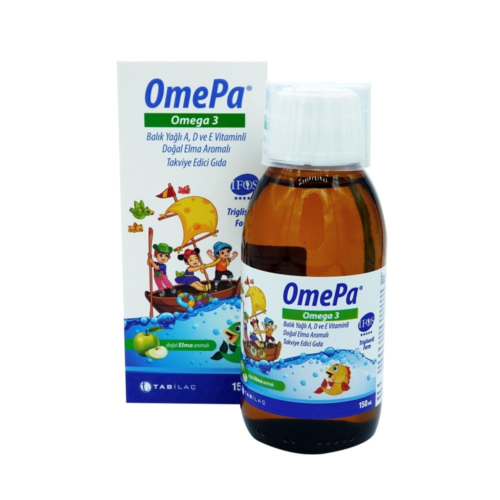 OmePa Omega 3 ბუნებრივი ვაშლის არომატი 150 მლ