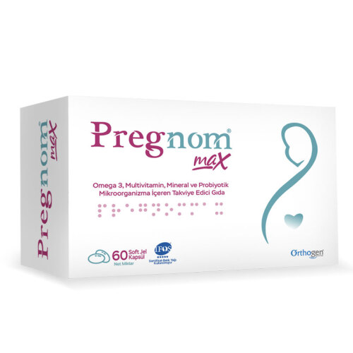 Orthogen Pregnom Max Takviye Edici Gıda 60 Yumuşak Kapsül