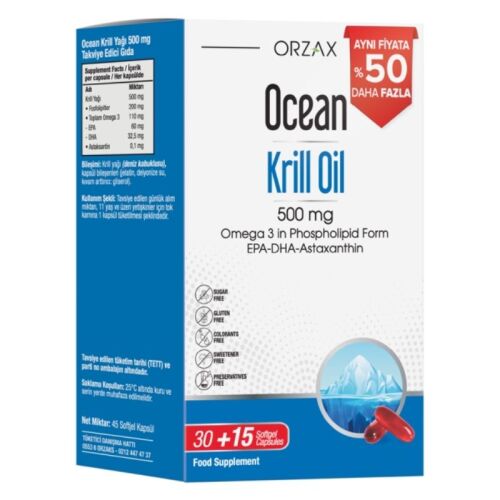 Orzax Ocean Krill Oil 30+15 Kapsül