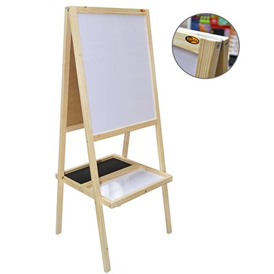 Panda 35X50 Öğrenci Tipi Ahşap Ayaklı Sepetli Çati Beyaz Siyah Pan299