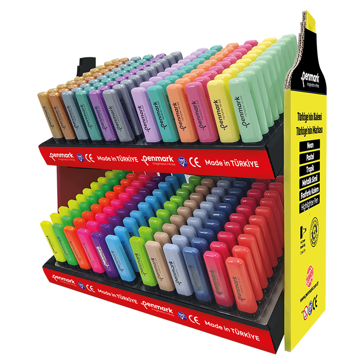 Penmark Fosforlu Kalem 240Lı Stand 60 Neon+60 Pastel + 60 Tropik+60 Simli HS-505-240