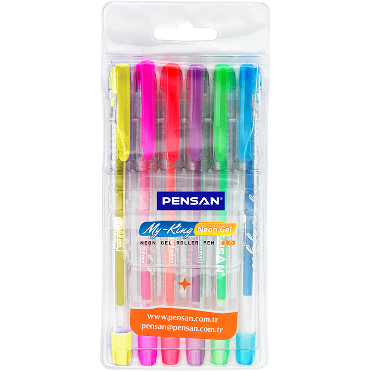 Pensan My-King Neon 6403 Jel Kalem 6Lı Set Pe02227Jkoon6