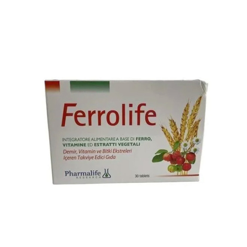 Pharmalife Ferrolife Demir, Vitamin ve Bitki Ekstreleri İçeren Takviye Edici Gıda 30 Tablet