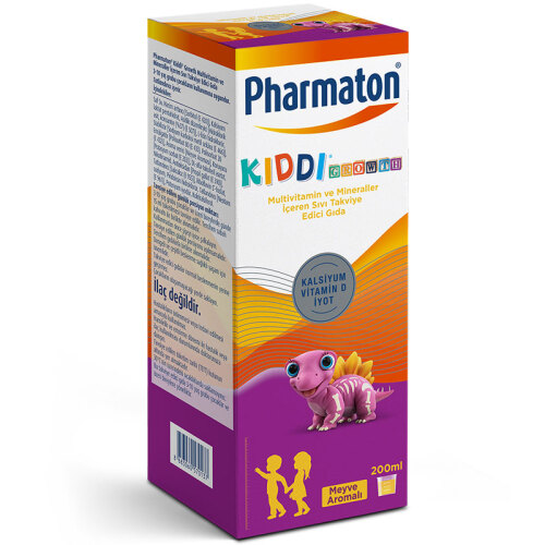 Pharmaton Kiddi Growth Sıvı Takviye Edici Gıda 200 ml - Meyve Aromalı
