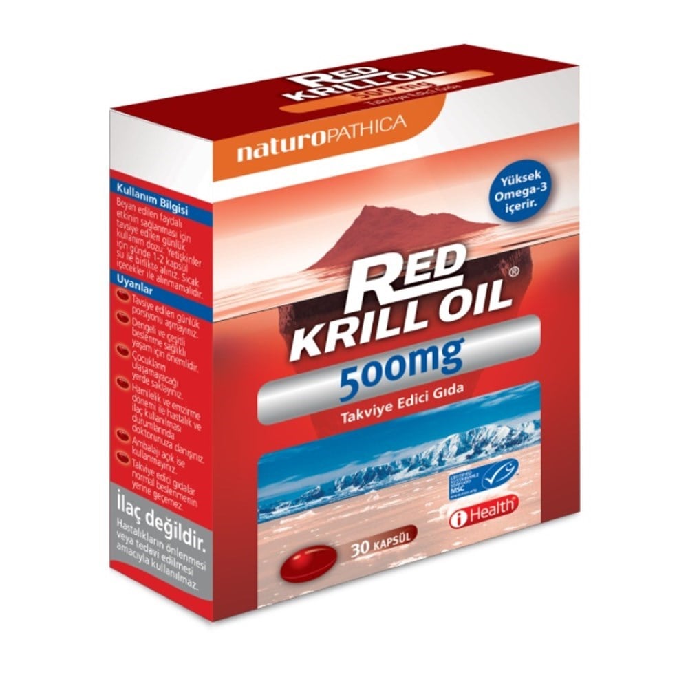 Huile de Krill Rouge 500 mg 30 Gélules