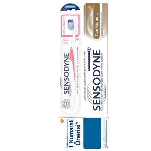 Sensodyne Diş Macunu Tam Koruma Beyazlatıcı 75 ml + Diş Eti Bakımı Yumuşak Diş Fırçası