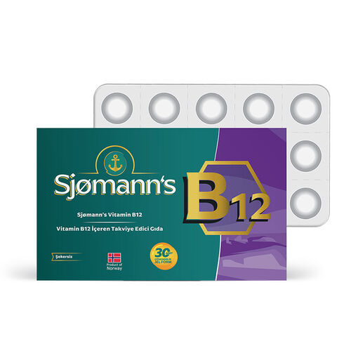 Sjomann’s Vitamin B12 İçeren Takviye Edici Gıda 30 Adet Çiğnenebilir Jel Form