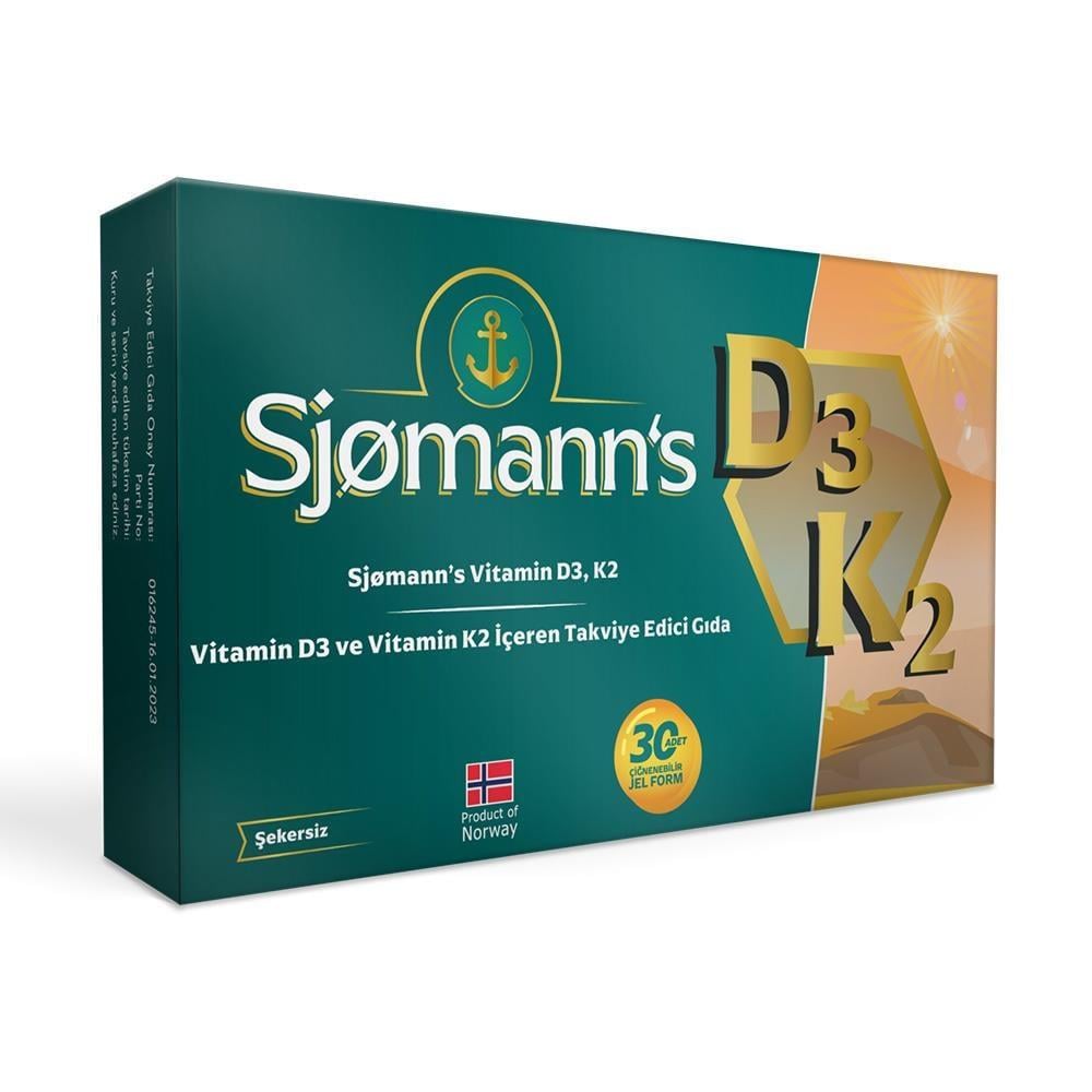 Sjomann\'s Vitamin D3, K2 Çiğnenebilir Jel Form