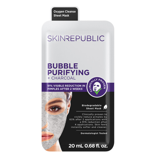 Skin Republic Bubble Purifying + Charcoal Face Mask Sheet 25 ml