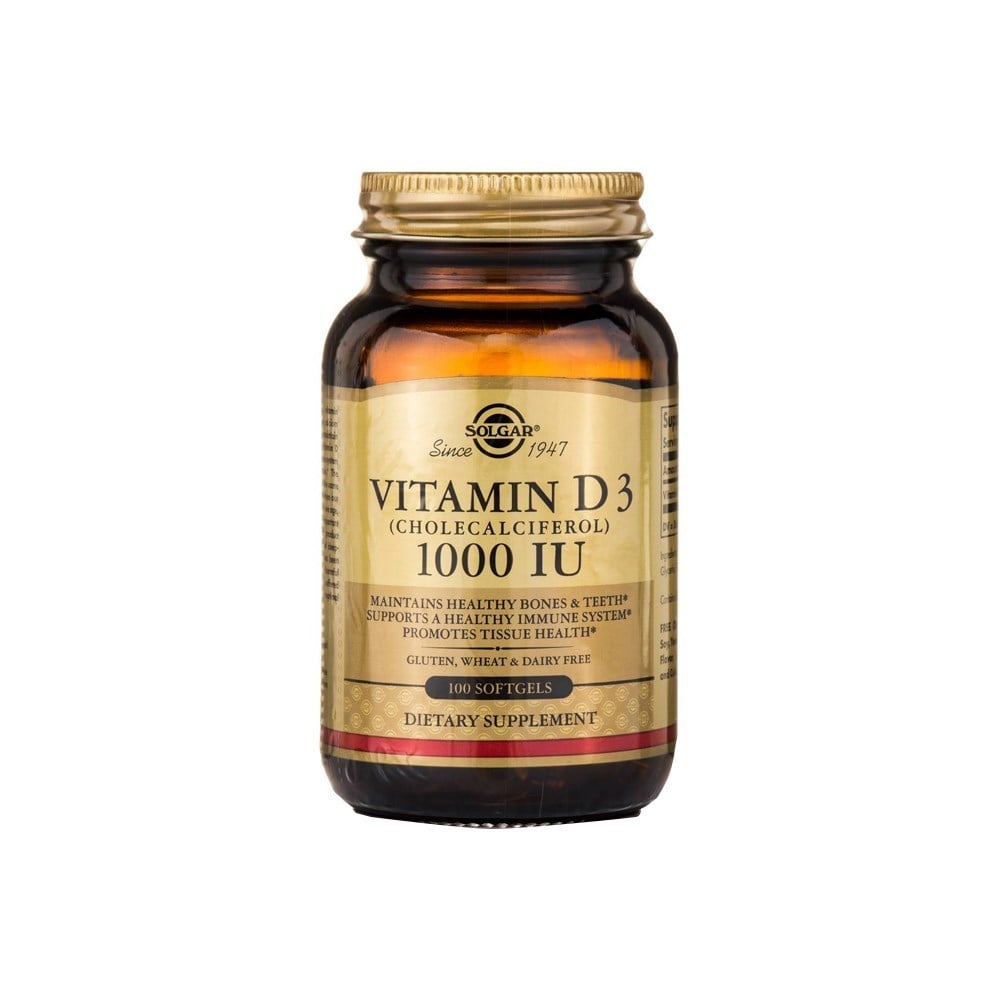 Solgar Vitamin D3 1000 IU 100 რბილი კაფსულა