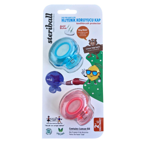 Steriball Kids Diş Fırçası Koruyucu Kap 2 li Paket