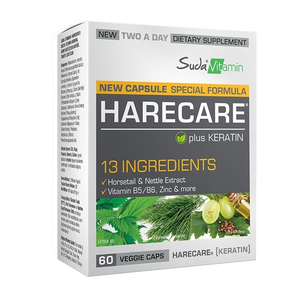 Vitamine Harecare Plus Kératine 60 Comprimés dans l\'Eau