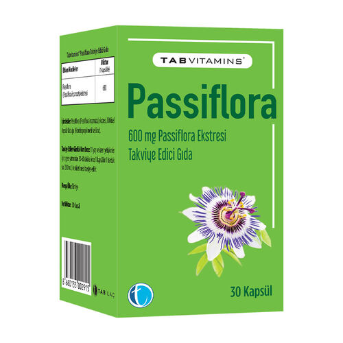 Tabvitamins Passiflora Ekstresi Takviye Edici Gıda 30 Kapsül