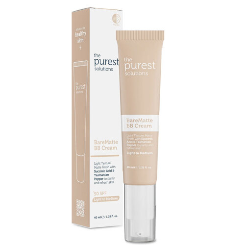 The Purest Solutions Yağlı ve Karma Ciltler İçin Matlaştırıcı BB Krem SPF 50+ 40 ml – Açık-Orta Ton