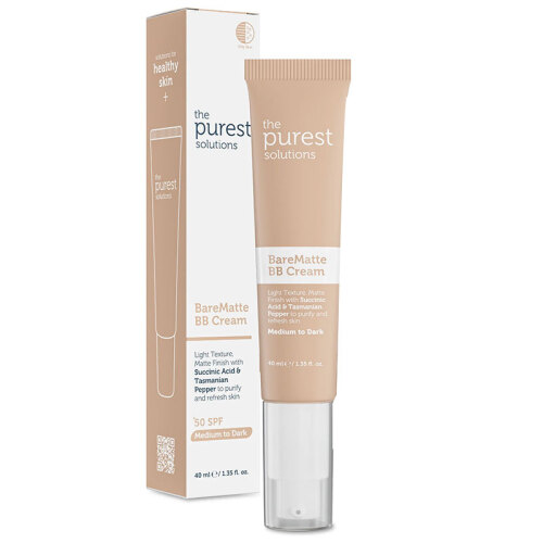 The Purest Solutions Yağlı ve Karma Ciltler İçin Matlaştırıcı BB Krem SPF 50+ 40 ml – Orta-Koyu Ton
