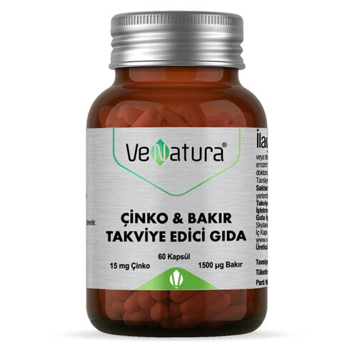 VeNatura Çinko - Bakır Takviye Edici Gıda 60 Kapsül