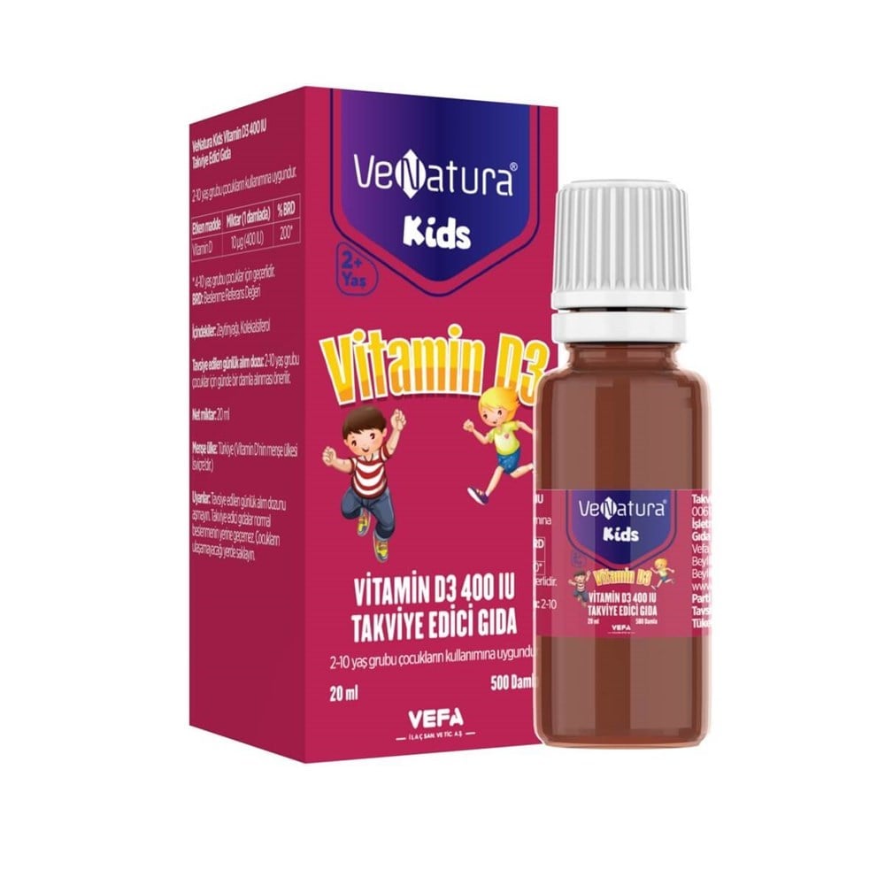 Venatura Kids Vitamin D3 400 IU 20 ml 500 Damla