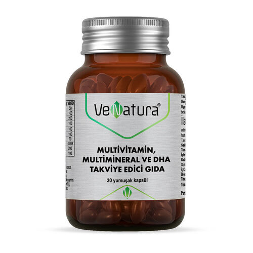 VeNatura Мультивитаминная, мультиминеральная и пищевая добавка DHA, 30 мягких капсул