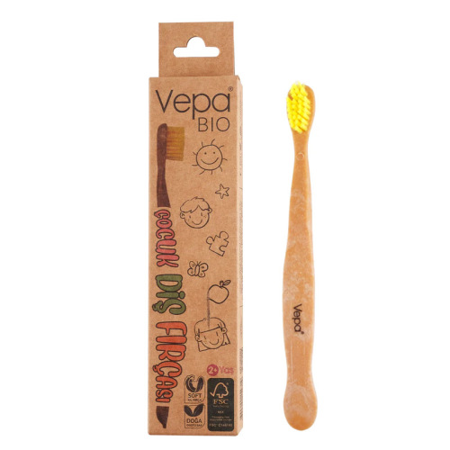 Vepa Bio Elite Ahşap Çocuk Diş Fırçası Kraft Kutu Ambalaj