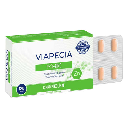 Viapecia Pro-Zinc Complément Alimentaire Contenant du Picolinate de Zinc 120 Comprimés