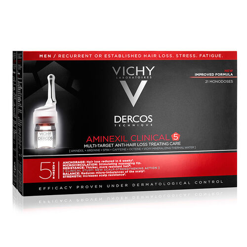 Vichy Dercos Aminexil Clinical 5 21x6ml - Erkekler için Saç Dökülmesine Karşı Serum