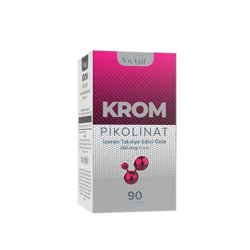 VitAgil Krom Pikolinat İçeren Takviye Edici Gıda 90 Bitkisel Kapsül