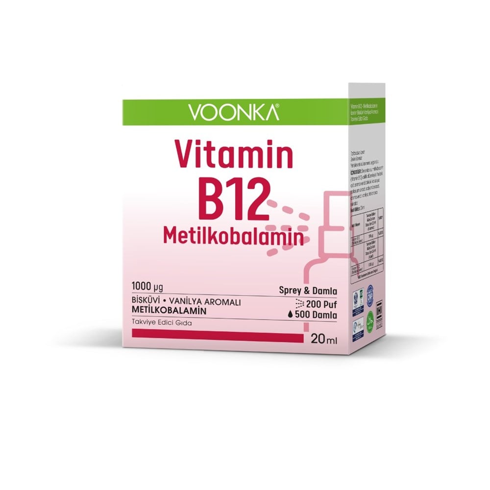 Voonka Vitamin B12 Methylcobalamin Spray & Tropfen 20 ml