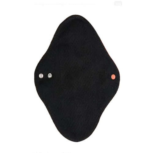 W Beside Jenipad Yıkanabilir Kadın Pedi Pamuklu Sızdırmaz Normal Ultra Emici Siyah 3 Adet