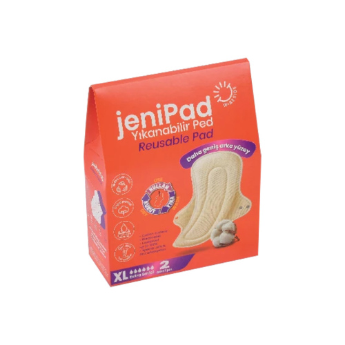 W Beside Jenipad Yıkanabilir Kadın Pedi Ultra Emici Sızdırmaz XL Beyaz 2 Adet