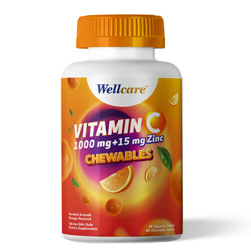 çiğnenebilir C vitamini 1000 mg çinko