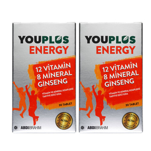 Youplus Energy Vitamin ve Mineral Kompleksi 2 x 30 Tablet