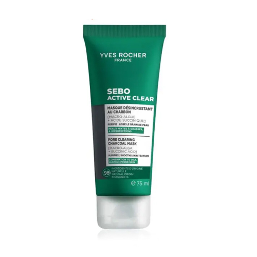 Yves Rocher Sebo Active Clear Arındırıcı Siyah Nokta Karşıtı Kömür Maske 75 ml