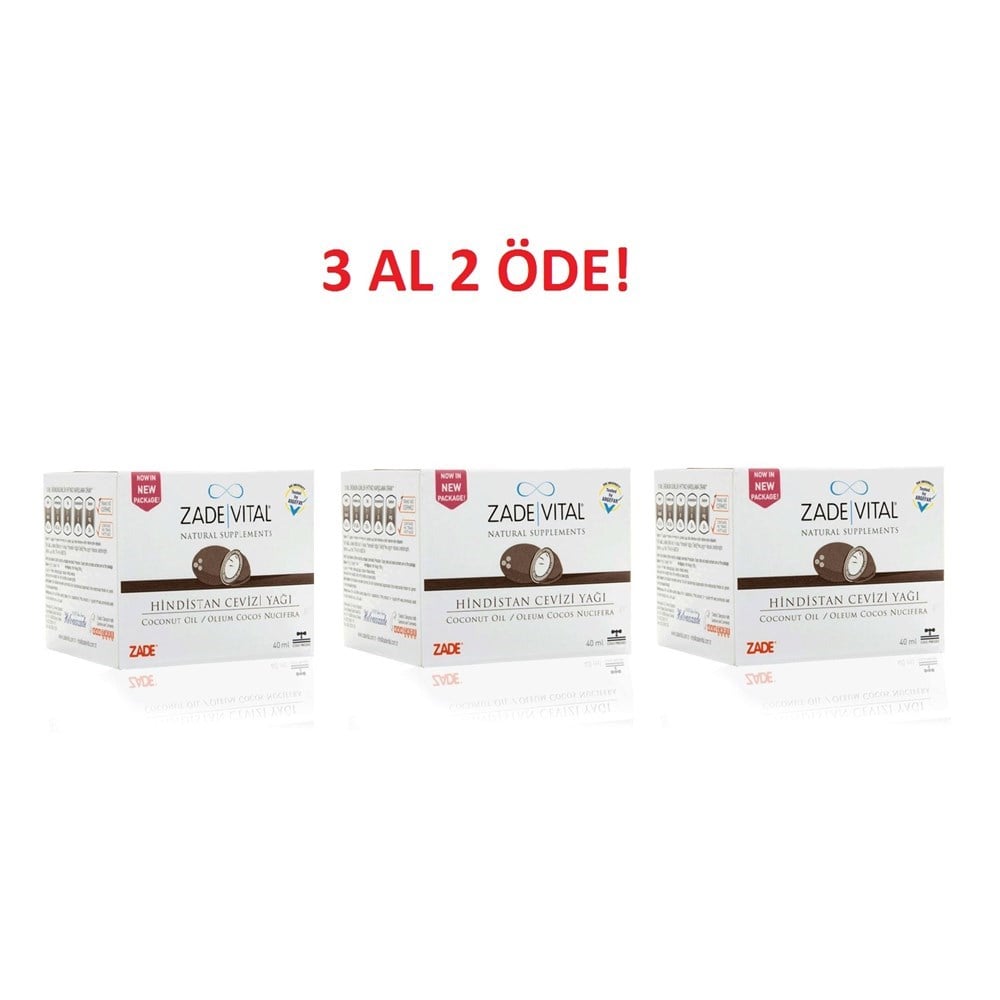 Zade Vital Hindistan Cevizi Yağı 40 ml 3\'lü Paket