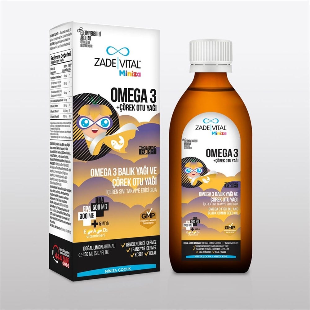 Zade Vital Miniza Omega 3 et huile de cumin noir 150 ml