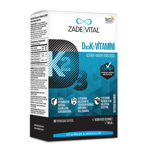 Zade Vital Vitamin D3 + K2 30 Kapsül