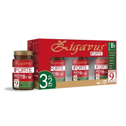 Zigavus Ultra Forte Biotin B7 Takviye Edici Gıda 30 Tablet x 3 Adet